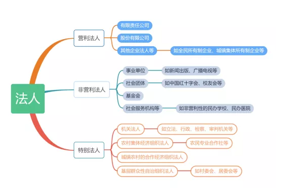 法人的概念和分類圖